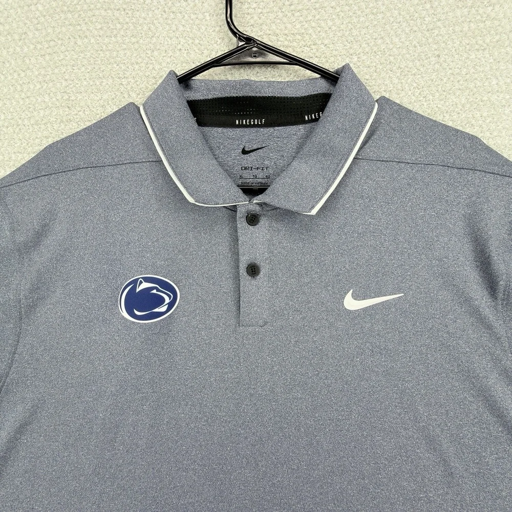 Nike Dri-FIT Victory Polo Penn State Nittany Lions Gray Blue Golf Shirt Men's XL